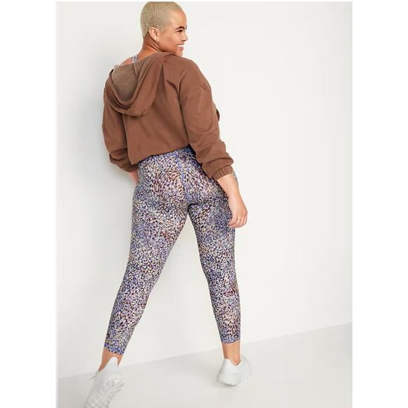 Women’s Funky Old Navy High-waisted 7/8 Power Press Compression Leggings Large - Picture 2 of 6